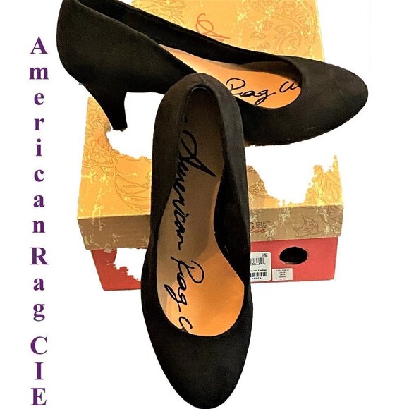 NWT American Rag CIE Black Felix Pump Like Velvet - Picture 1 of 9